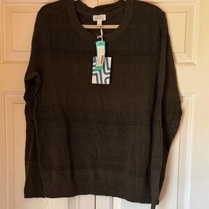 Market & Spruce Dark Green Crew Neck Sweater